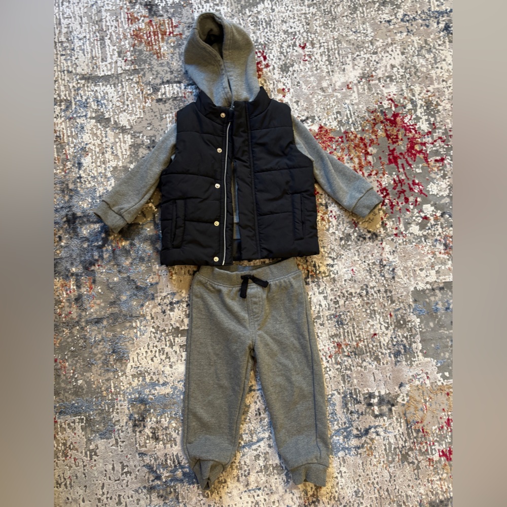 Kids Gray and Black Matching Set